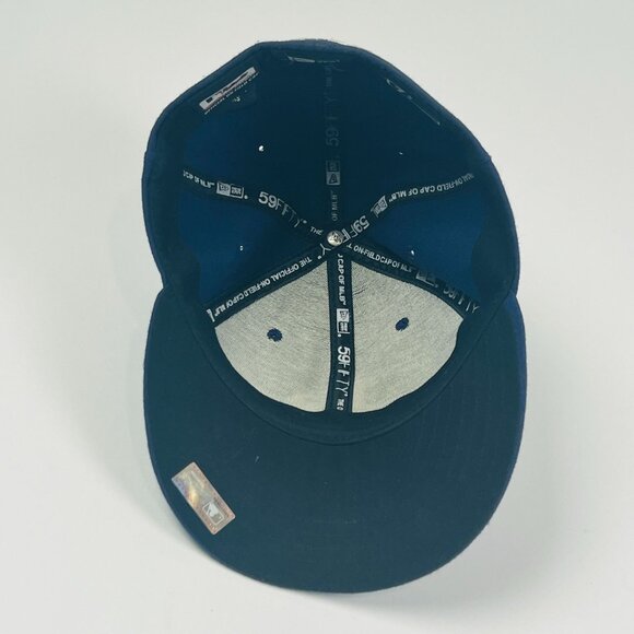 New Era Vintage Style MLB Tampa Bay Rays Baseball Hat Fitted Navy Blue TB Cap - Picture 4 of 5